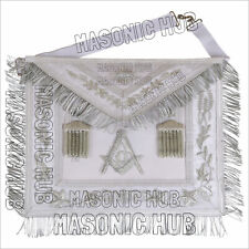 Handmade Masonic Master Mason Apron with Compasses & Square - Genuine Lambskin picture