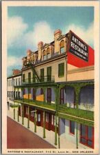 1940s NEW ORLEANS, Louisiana Postcard ANTOINE'S RESTAURANT 713 St. Louis - Linen picture