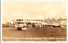 Vintage RPPC Postcard Floating Plane Pan America Airport Miami FL Florida  D-686 picture