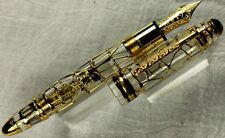 MONTBLANC SKELETON 75th ANNIVERSARY FOUNTAIN PEN GOLD MINT, COMPLETE, DISPLAY picture