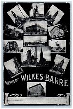 Wilkes-Barre Pennsylvania Postcard Views Churches Buildings 1905 Vintage Antique picture
