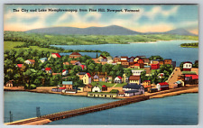 c1940s Linen City Lake Memphremagog Pine Hill Vermont Vintage Postcard picture