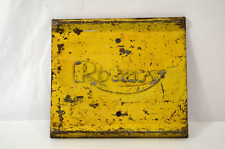 Rotary Car Lifts Metal Sign Yellow Antique Auto Shop Advertising Plate Tag picture