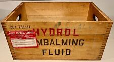 Antique wooden crate 1930s Mortuary embalming fluid Hydrol Chemical Company C7 picture