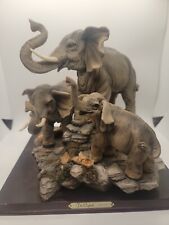 RARE -De Capoli Collection Large (10 inch)  Elephant Family Statue 10