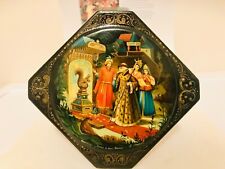 🔥 1831 EXQUISITE Alexander Pushkin Magical Squirrel Russian painted lacquer box picture