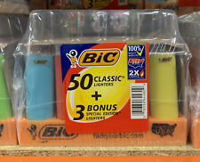 BIC Classic Lighter Assorted Colors 50 Count Tray + 3 Special Lighters picture