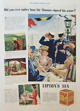 1938 Lipton Tea Vintage Ad did you ever notice how Sir Thomas signed his name picture