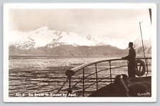 RPPC Alaska, En Route To Alaska, Boat, Mountains Posted 1959 A222 picture