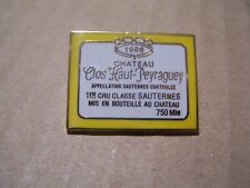 Chateau Haut Peyraguey Sauternes 1st Grand Cru Rated Wine Pin's Pins picture