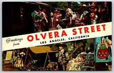 Postcard Greetings From Olvera Street Los Angeles Dual View California Unposted picture