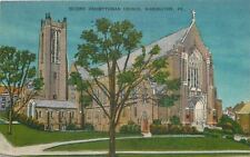Washington Pennsylvania~Second Presbyterian Church~1957 Postcard picture