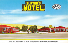 SLATER'S MOTEL Wenatchee, WA Roadside c1950s Chrome Vintage Postcard picture
