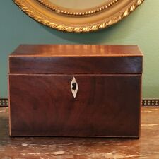 Antique 19th Century English Mahogany Double Compartment Tea Caddy  picture