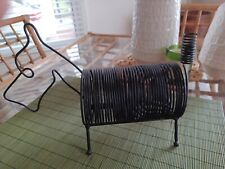 Large Vintage 1950s Coil Wire Dog Animal Letter Record Holder Mid Century Kitsch picture