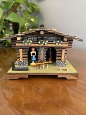 Vtg Chalet Cabin Weather House by Bambi Handmade Wooden Made In Germany  picture