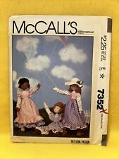 Vintage McCall's 7352 19 inch Soft Sculpture Doll & Clothes Pattern (1980) picture
