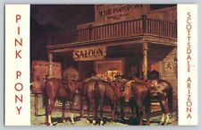 Postcard Arizona Scottsdale Pink Pony Saloon Cocktails Fine Foods Unposted picture