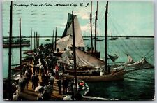 Vtg Atlantic City New Jersey NJ Yachting Pier at Inlet Yachts 1910 View Postcard picture