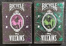 2 DECKS Bicycle Disney Villains green & purple playing cards FREE USA SHIPPING picture