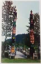Vintage Wrangell Alaska AK Chief Shakes Island Totem Poles Postcard picture