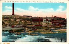 Postcard Anaconda Copper Mining Smelter Wire Mill Great Falls Montana MT   10402 picture