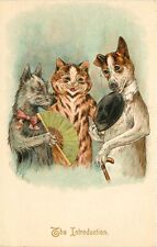 Tuck Postcard 298 Louis Wain Cat Matchmaker for Dogs, The Introduction, Unposted picture