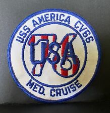 USS AMERICA CV66 MEDITERRANEAN CRUISE-1976 BICENTENNIAL~NAVY EMBROIDERED PATCH picture