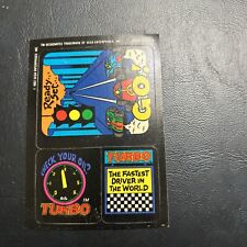 Jb12 video Game City 1993 Topps Sega Turbo Sticker Fastest Driver Check Your Oil picture