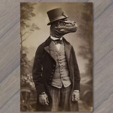 POSTCARD Dinosaur Dressed As Abraham Lincoln Dapper Funny Strange Weird Unusual picture