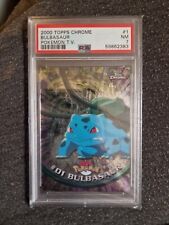 2000 Topps Chrome Bulbasaur Pokémon TV Card #1 PSA NM 7 picture