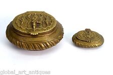 Extreme Old Antique God Figurative Brass Early Period Snuffs Boxes.  G53-520 picture