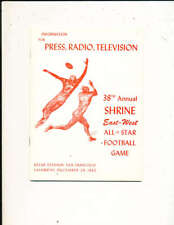 1962 Shrine All Star east west Football Game Press Guide bxconf picture