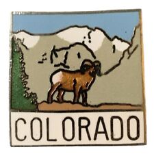 Vintage Colorado Bighorn Sheep Scenic Travel Souvenir Pin picture