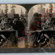 c1900s Beaver City Alaska Miner's Banquet Occupational Real Photo Stereoview V45 picture