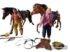 VTG Marchon 2 Horses And Cowboy/Native Figures 1992/93 With Accessories picture