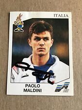 Paolo Maldini,  Italy 🇮🇹 Panini UEFA Euro 1992 hand signed picture