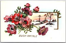 Buon Natale Flowers Landscape Winter Greetings And Wishes Card Postcard picture