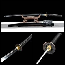 Handmade T10 Steel Clay Tempered Japanese Samurai Katana Full Tang Sharp Sword picture
