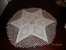 vintage 25 inch large round table doily handmade crochet white (E) picture