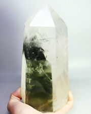 4.98lb Natural Green Ghost Quartz Crystal Stone Obelisk Wand Point Healing picture