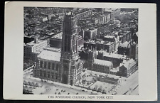 Vintage Postcard 1930's Riverside Church, Birds-Eye View New York City, NY picture