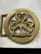 Unique decorative Irish Shamrock brass horse bridle medallion - made in England picture