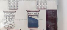 Vintage TWIN Sheet Asian Blue Bamboo Design ANNE KLEIN Fitted White Indigo Ukada picture