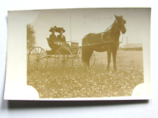 1910 RPPC POSTCARD HORSE AND BUGGY VIVA & RUBY RURAL CARLINVILLE ILLINOIS picture