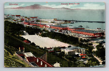 Gibraltar Spain Alameda Grand Parade Old Postcard Aerial Bird's Eye View picture