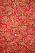 Antique French Fabric Turkey red fragmented panel 1830-50 printed cotton paisley picture