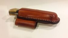 handmade buck 110 custom leather sheath waxed saddle brown scout carry picture