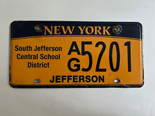 2011 New York License Plate South Jefferson Central School District Flat, Rare picture