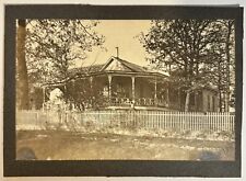 Creston Iowa IA Residence Cabinet Card White Picket Fence Family Home 1900 picture
